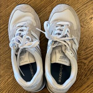 New Balance Light Gray and White Sneakers